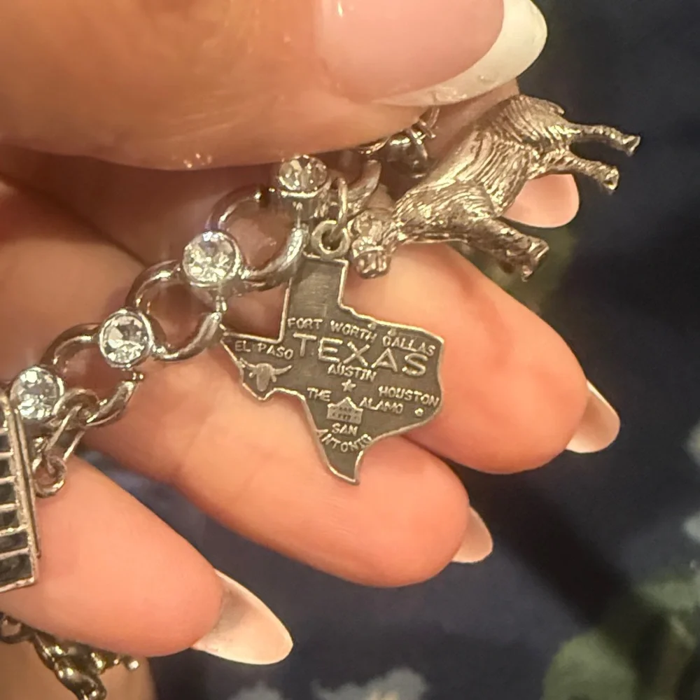 Texas Sterling Silver Charm Bracelet